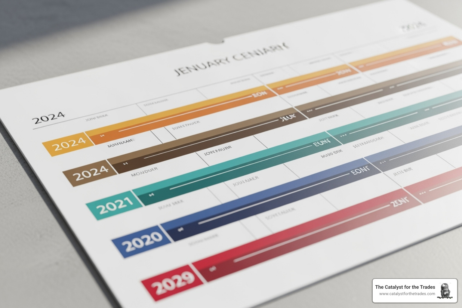 Calendar showing a timeline with 5-7 years marked for transition planning - business transition planning Calendar showing a timeline with 5-7 years marked for transition planning - business transition planning