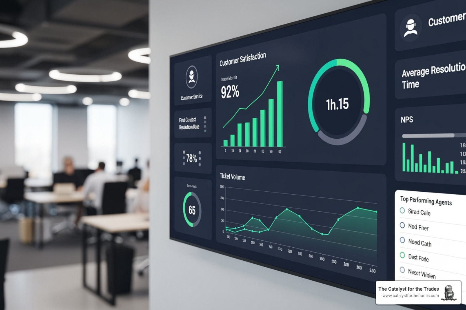 dashboard showing customer service KPIs - automated customer service