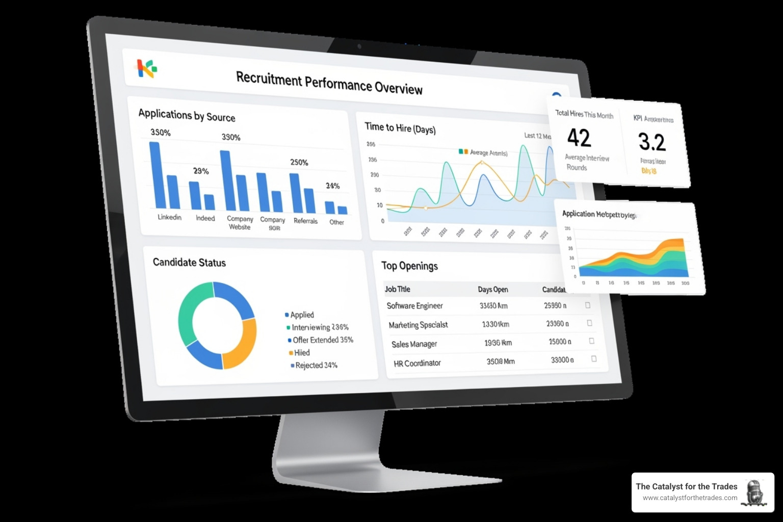 Dashboard showing recruitment analytics - employer branding Dashboard showing recruitment analytics - employer branding