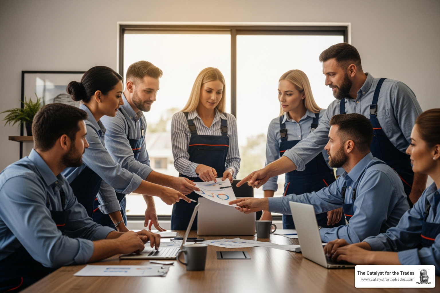 home service business owners collaborating in a boardroom - peer advisory groups home service business owners collaborating in a boardroom - peer advisory groups